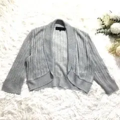 アンタイトル UNTITLED ラメニット ボレロ カーディガン グレー Mのサムネイル