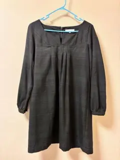 earth music&ecology ブラックひざ丈ワンピース　チェック