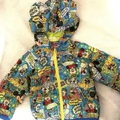 90⭐︎Disney ミッキー コミックデザイン 薄手 メッシュ 総柄ブルゾン