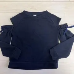 ZARA girls リボントレーナー 紺色 122