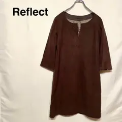 Reflect ワンピース ひざ丈 7分袖 ストレートタイプ Vネック　美品