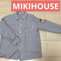 【最終値下！】MIKIHOUSE ミキハウス チェック柄長袖シャツ ロゴ入り