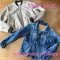 【S】美品　ZARA デニム ブルゾンGジャン ショート丈　スカジャン