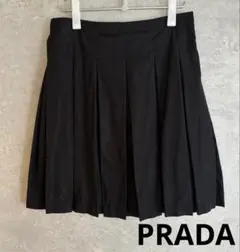 美品PRADA プラダ ナイロン プリーツスカート 42 黒PRADAイタリア製のサムネイル