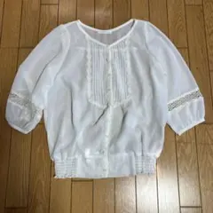 LOWRYS FARM ホワイト長袖ブラウス