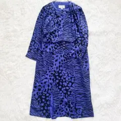 17号 1点もの✨ 大きめサイズ 4L 昭和レトロ ワンピース アニマル 総柄