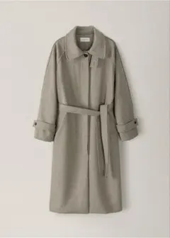 ohotoro Dublin Coat グレー ウール混 ロングコート ベルト付 dublin coat | OHOTORO