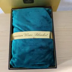 ポンチョやひざ掛けになる、プレミアムウェアブランケット★グリーン★着る毛布