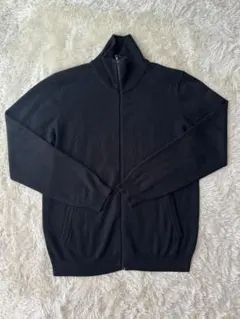 ユニクロ ジップアップ セーター ブラック ニット メンズ L