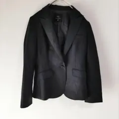 〈イネド〉ジャケット　細身　黒　ストライプ　オフィス　9