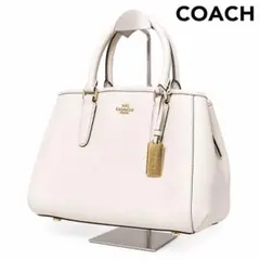 良品 COACH コーチ ハンドバッグ 白 ホワイト レザー 67027のサムネイル
