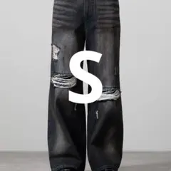 CLELヴェイルドダメージデニム　ネイビー　Sサイズ