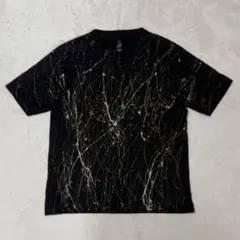 wjk ペイント加工 Tシャツ ブラック コットン100% 日本製のサムネイル