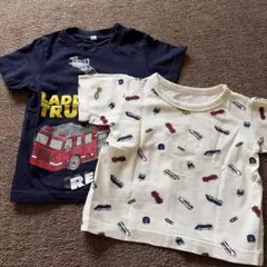 100cm 消防車　車柄　Tシャツ　美品