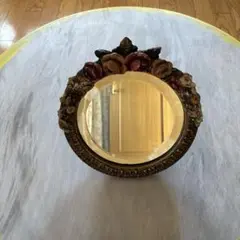 アンティーク　スタンド付バーボラミラー