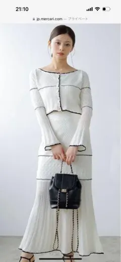 SNIDEL クロシェニットセットアップ