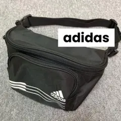 adidas ボディバッグ ブラック ストライプ