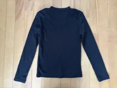 ブラック Vネック リブ編み 長袖 Tシャツ Mサイズ