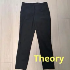 セオリー　テーパードパンツ(カシミヤ入り)　黒紺チェック