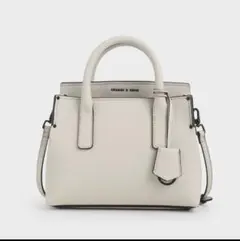 CHARLES & KEITHストラクチャードダブルトップハンドルトート　完売品