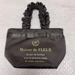 Maison de FLEUR ブランドロゴフリルハンドル トートS ブラック
