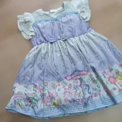 子供用ワンピース 110cm 半袖 紫色のサムネイル