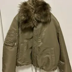 ZARA MA-1ジャケット S カーキ ファー付き