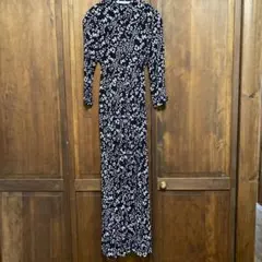 ZARA ロングワンピース　シャツワンピース　ブラック　高身長