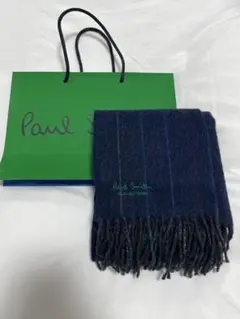 Paul Smith ネイビー ストライプ マフラー