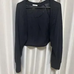 GU黒いクロップドカーディガン Mサイズ 長袖薄手