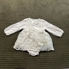 【一度短時間着用のみ】韓国子供服 レース ロンパース 誕生日 結婚式 70 80
