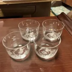 花柄　切子冷茶グラス