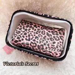 【新品タグ付✨】ヴィクトリアシークレット 3点 ポーチ セット ヒョウ柄 クリアのサムネイル