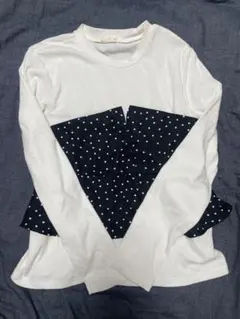 GU ジーユー　ドットビスチェ付きカットソー　Mサイズ レイヤード風