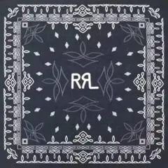 RRL風 インディゴ調 ロゴバンダナ ネイビー 大判 55×55cm 紺