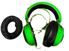 Razer グリーン ヘッドフォン イヤーパッド摩耗