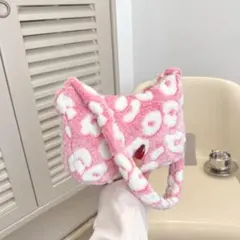 ショルダーバッグ ボア ヒョウ柄 ピンク ミニバッグ 肩掛け ふわふわ 秋冬