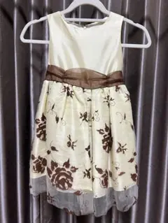 花柄ドレス キャサリンコテージ120 クリーム色 ブラウンリボン