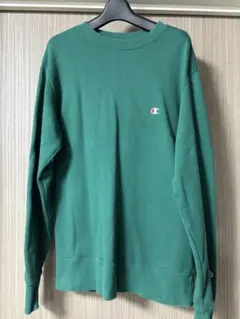 Champion グリーン クルーネック スウェット