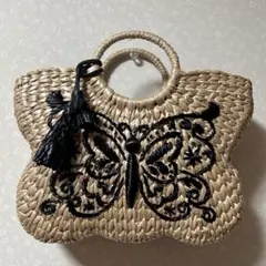 ANNA SUI アナスイ 蝶 刺繍 かごバッグ タッセル ハンドバッグ バッグ ANNA SUI アナスイ 蝶 刺繍 かごバッグ タッセル ハンドバッグ バッグ