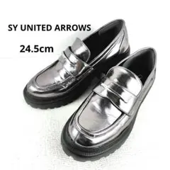 美品★SY UNITED ARROWS 厚底 ローファー シルバー バックル