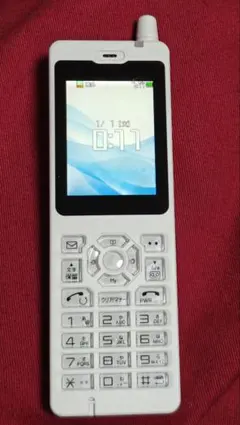 ★中古品★FUJITSU WX01J B(F) ホワイト PHS本体