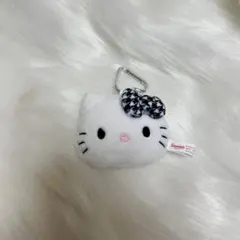 ハローキティ フェイス形マスコットホルダー　千鳥柄　千鳥格子