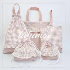 入園入学準備品5点セット＊B/ピンクギンガム 入園入学準備品5点セット＊B/ピンクギンガム - メルカリ