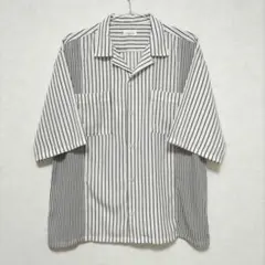 JUNRED　マルチストライプ オープンカラー S/S シャツ　L　ホワイトのサムネイル