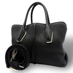 極美品 トッズ D-BOW ショルダーバッグ ハンドバッグ 2way ブラック