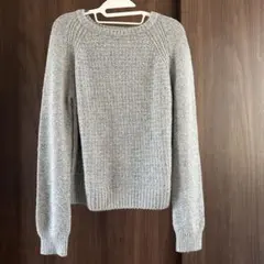 modify グレー 長袖ニットセーター　ウール混ニット