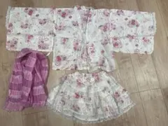 浴衣　浴衣ドレス　帯セット　120