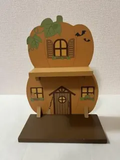 かぼちゃ型　２段シェルフ　ナチュラルキッチン　オブジェ　置物　ハロウィン　秋　棚