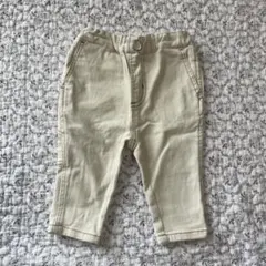 petit main デニム風パンツ 80cm クリーム 白